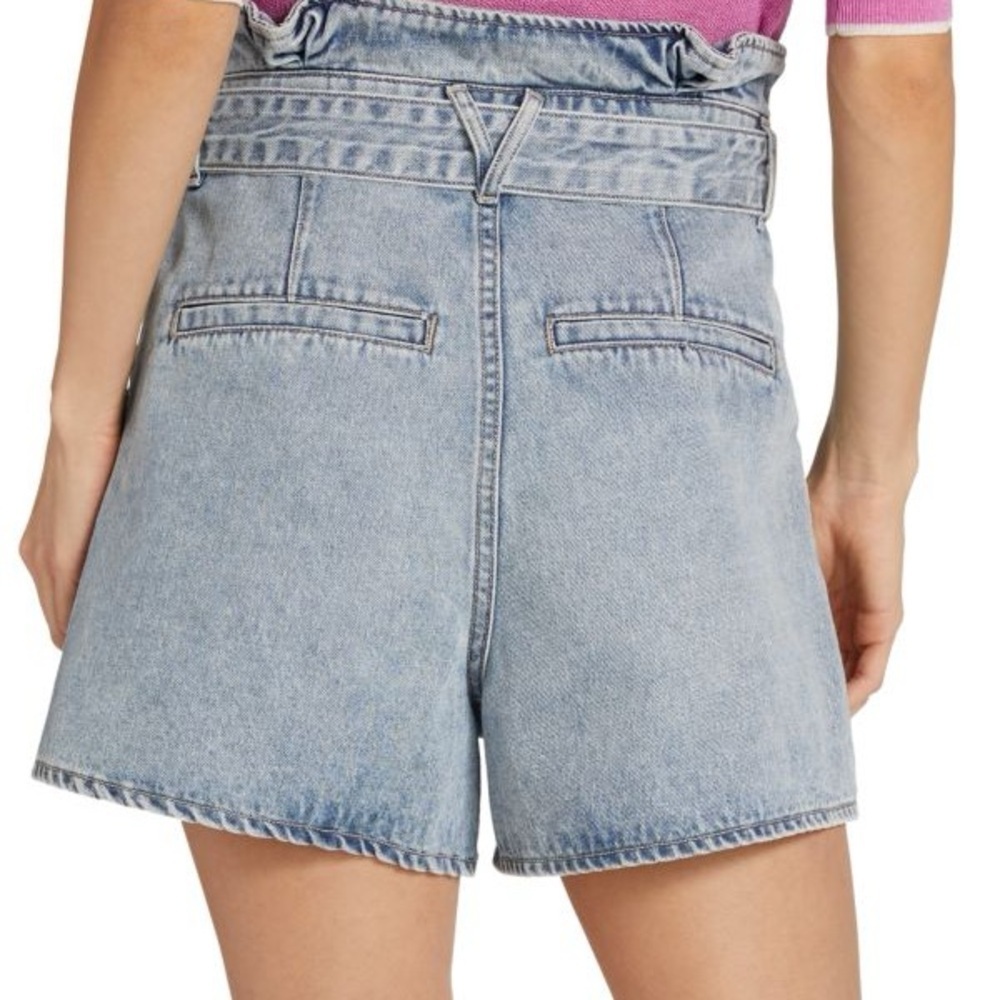 VERONICA BEARD Nori Denim Paperbag Shorts Extra High Rise with Belt size 25 - Picture 2 of 12